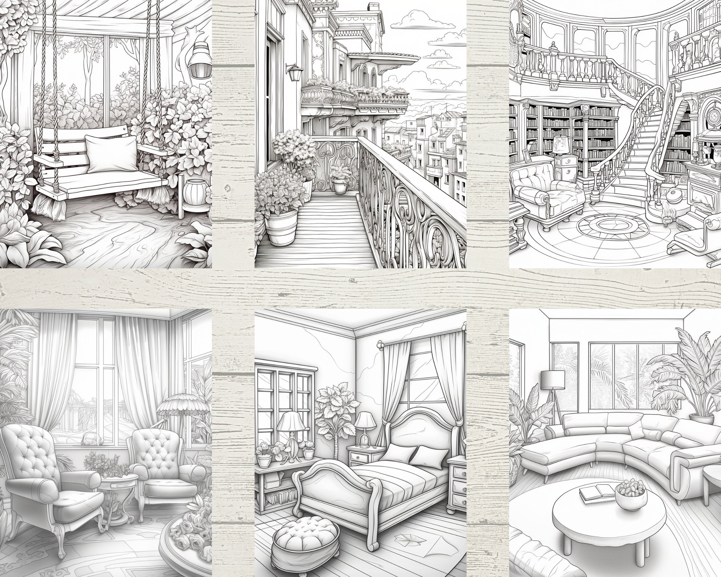 Interior Rooms Coloring Pages for - Il Fullxfull.5362900839 39t2 