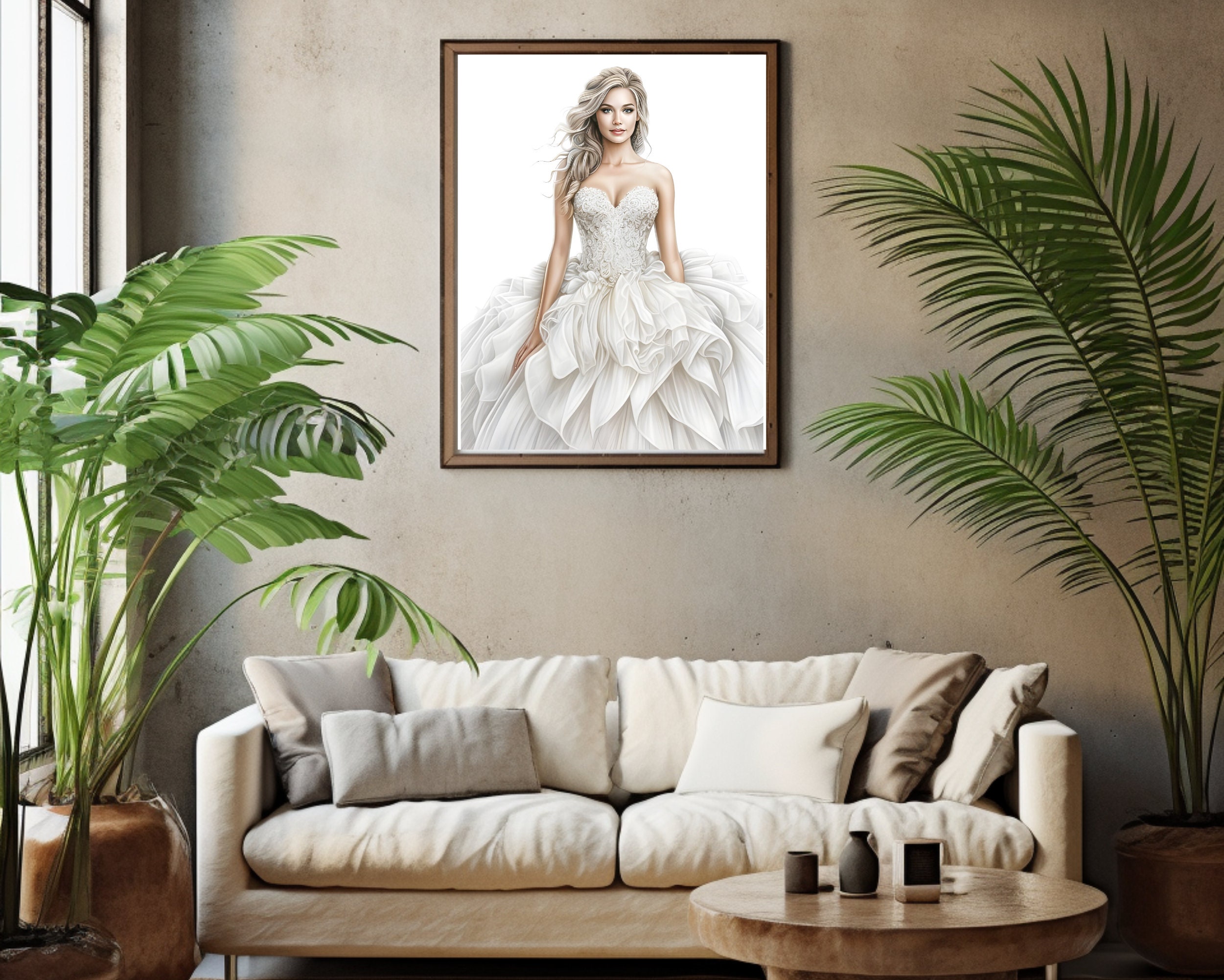 Realistic Bridal Coloring Pages For Adult Wedding Coloring Etsy