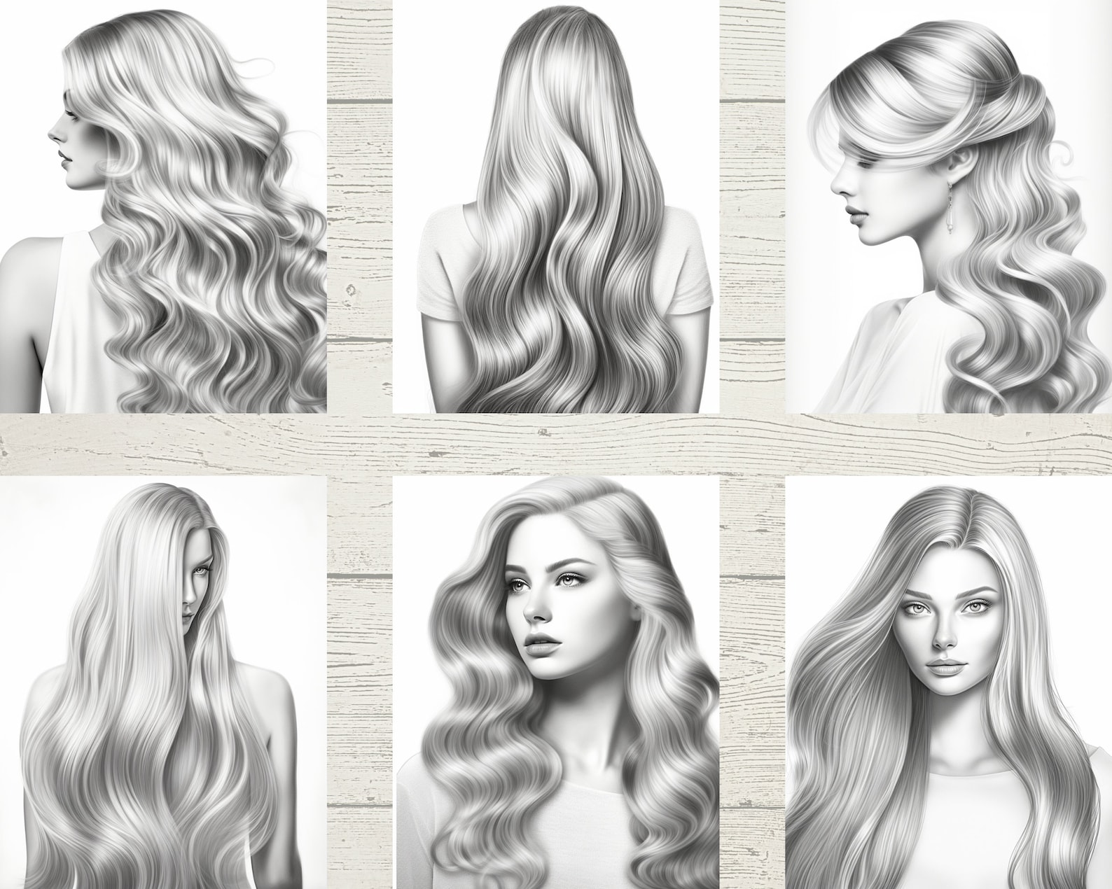 Trendy Hairstyle Coloring Pages for Adults or Kids Beautiful Hair ...