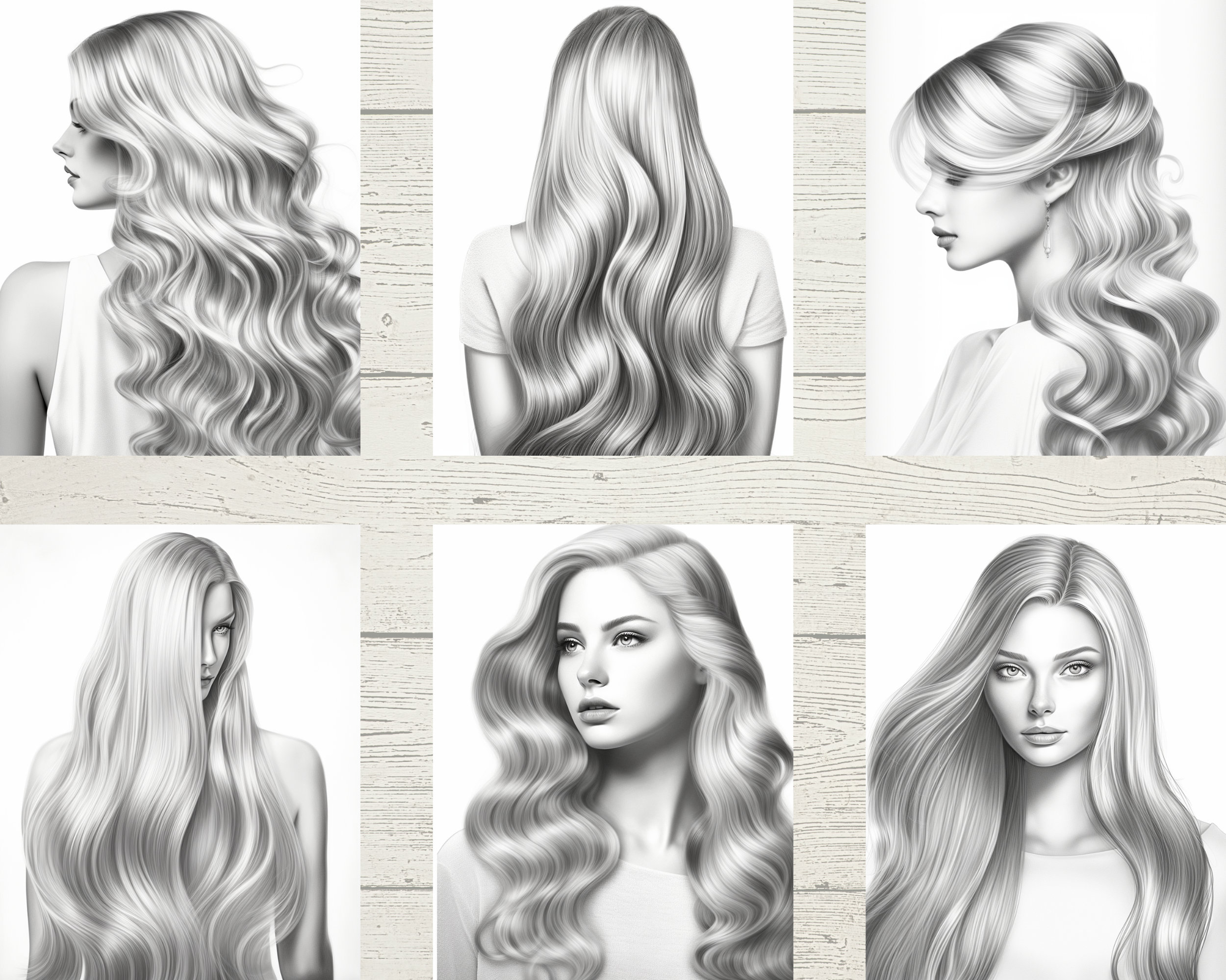 Trendy Hairstyle Coloring Pages for Adults or Kids Beautiful Hair