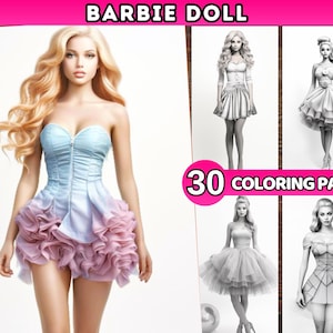 30 Fashion Girls Coloring Pages For Adults & Kids, Coloring Book Fashion Girls, Coloring Pages Beautiful Girls, Barb, PDF
