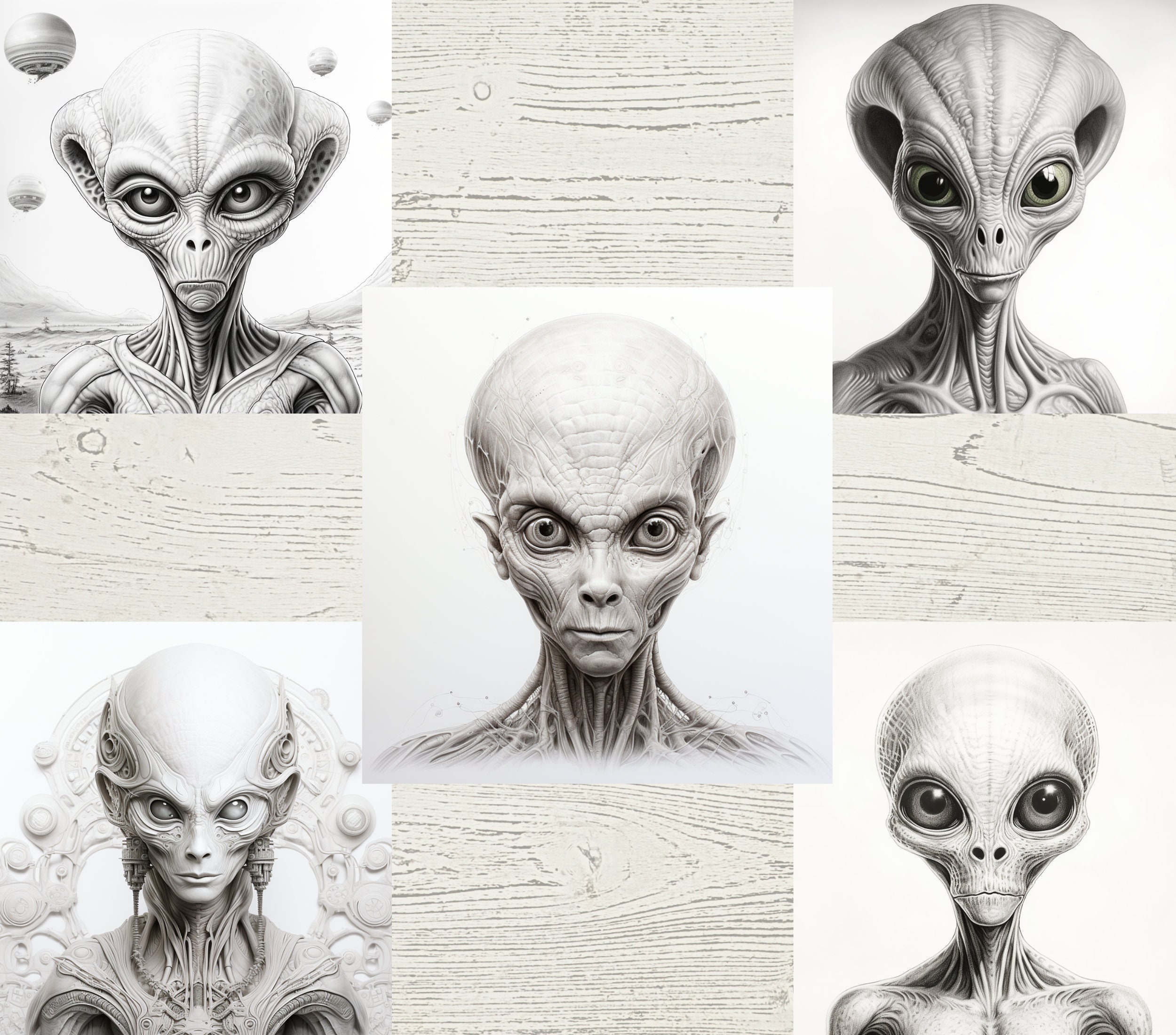 20 Alien Coloring Pages for Adults &amp; Kids Fantasy Alien - Etsy