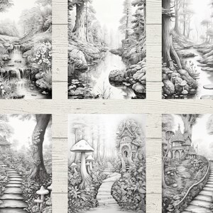 Enchanted Forest Coloring Book for Adults Printable Magical Forest ...