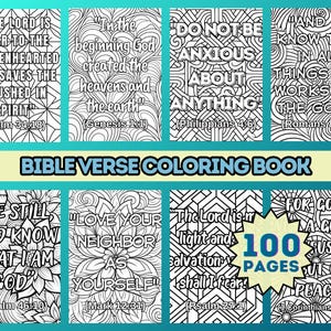 100+ Bible Verse Coloring Pages Christian Printable Coloring Book Adult Coloring Page Religious Coloring Book Faith Based Scripture Coloring