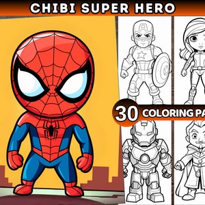 Superhelden Malbuch für Kinder oder Erwachsene Cartoon Held Malseiten Printable Avengers Malseiten Digitale Malbuch Seiten PDF