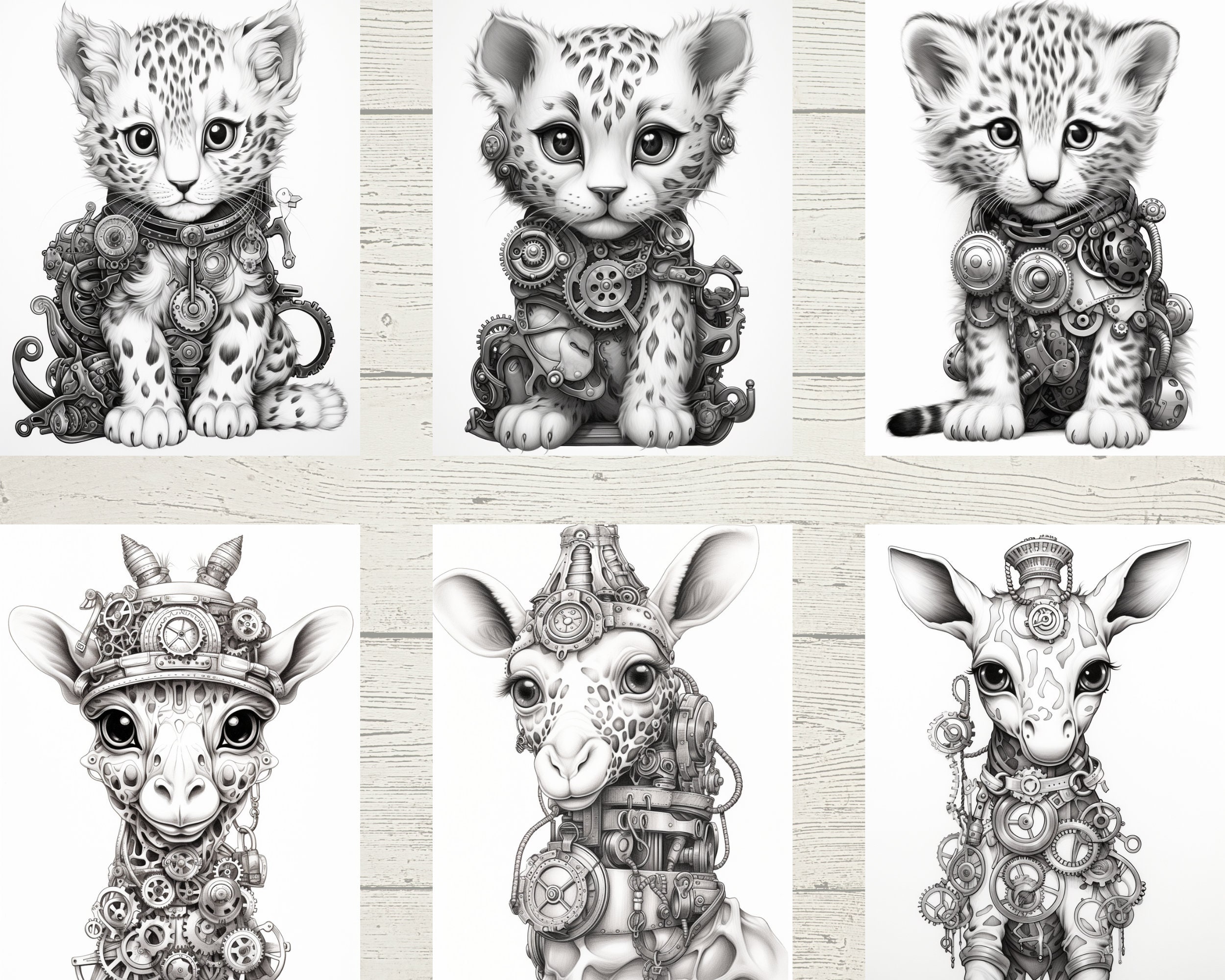 Steampunk Animals Coloring Pages Steampunk Adults Coloring - Etsy