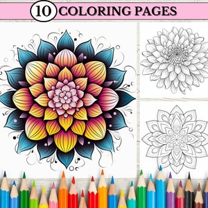 Coloring Page for Adults, Grayscale Coloring Page, Instant Download, PDF