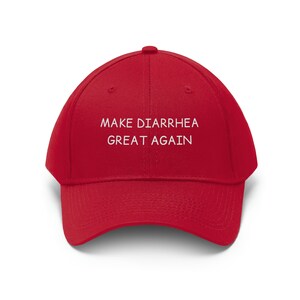 The Greatest Hat There Is I guarantee it parody funny weird red hat silly gift meta joke statement phrase abstract ironic comic sans humor
