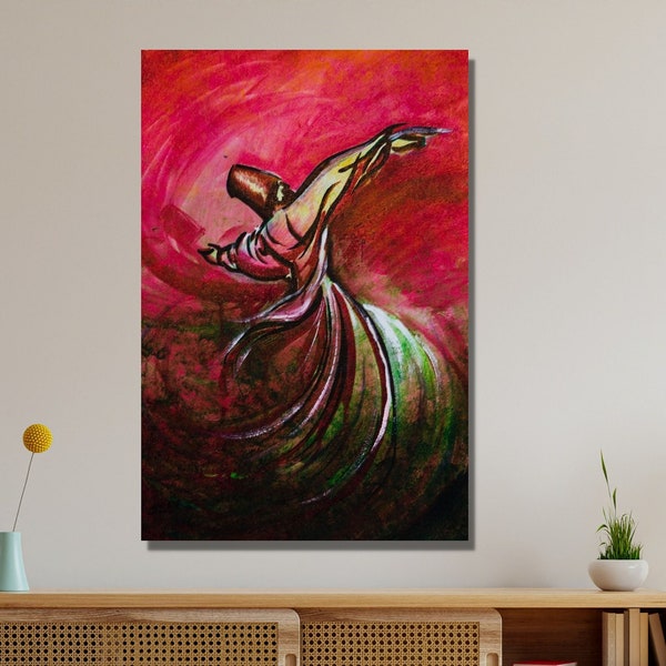 Whirling Dervish Ready To Hang Canvas,Mevlana Printable Wall Art,Kaaba Wall Art,Kaaba Poster,Kaaba Painting,Kaaba Canvas Print,Islamic Decor