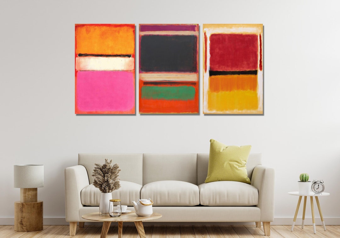 Mark Rothko Colorful Set of 3 Ready to Hang Canvas,mark Rothko Art ...