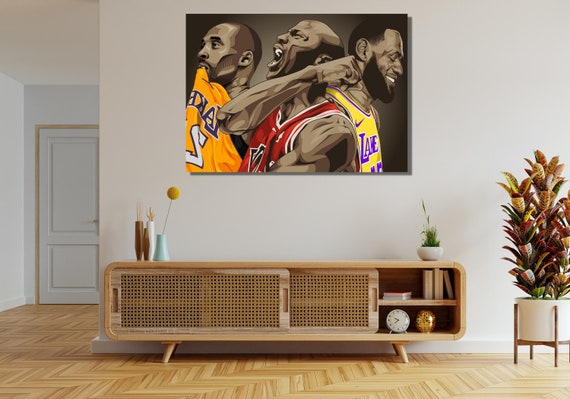 Kobe Bryant Michael Jordan Lebron James The Legends Canvas Poster