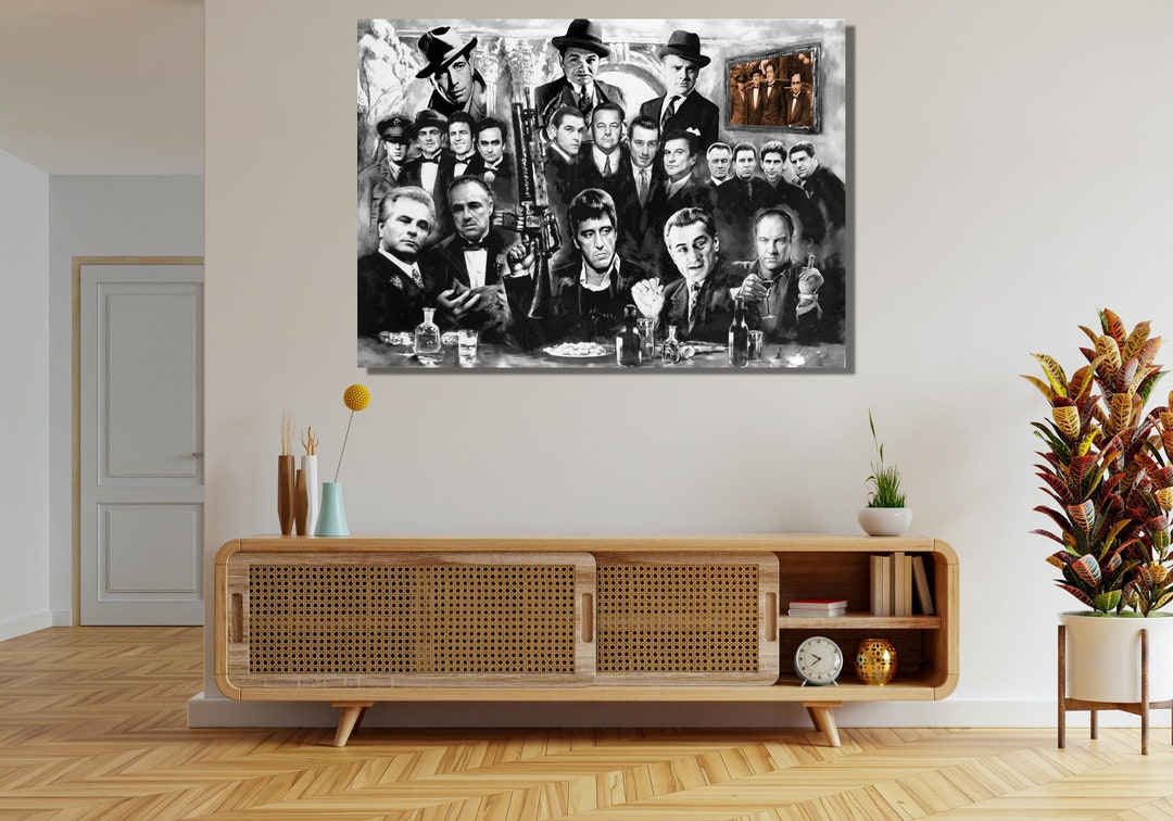 Gangsters Ready to Hang Canvas, Gangster Wall Art, Famous Gangsters