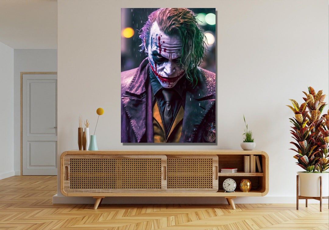 Joker Heath Ledger Ready to Hang Canvas,joker Canvas Wall Art,joker