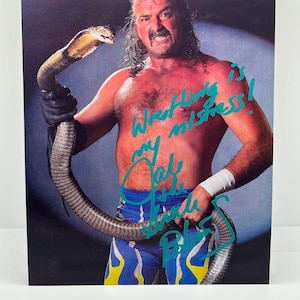 Jake The Snake Roberts Inscription Signed Autographed Photo Authentic 8X10 COA