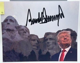 Donald Trump Mount Rushmore Big Signed Autographed Photo Authentic 8X10 COA T7