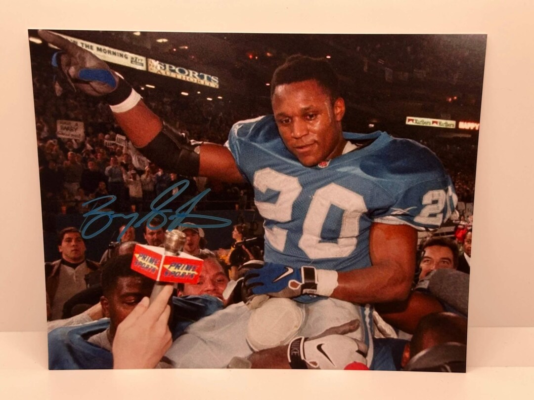 Barry Sanders Celebration Signed Autographed Photo Authentic 8x10 - Etsy