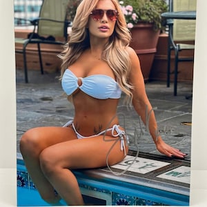 Scarlett Bordeaux White Bikini Signed Autographed Photo Authentic 8X10 COA