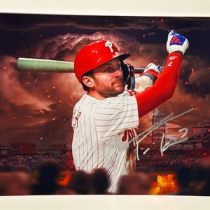 Trea Turner Art Signed Autographed Photo Authentic 8x10