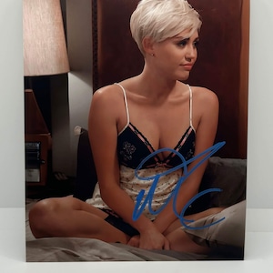 Miley Cyrus Lingerie Bed Signed Autographed Photo Authentic 8X10 COA