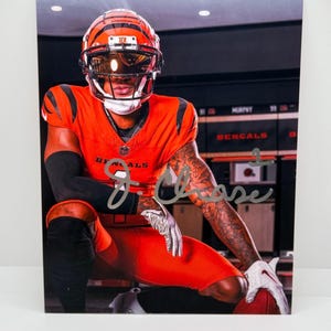 JaMarr Chase Locker Room Bengals signierte signiertes Foto authentisches 8X10 COA