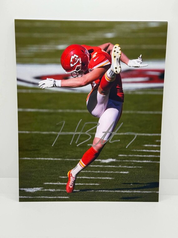 Harrison Butker Chiefs Kicker Long Kickoff Signed Autographed