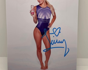 Olivia Dunne Livvie Dunne Blue Signed Autographed Photo Authentic 8X10 COA