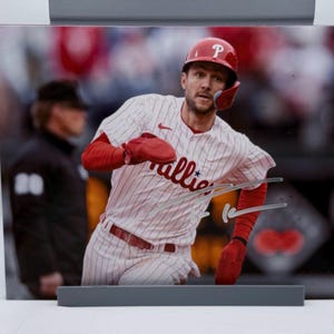Trea Turner Running Bases Phillies Signed Autographed Photo Authentic 8X10 COA
