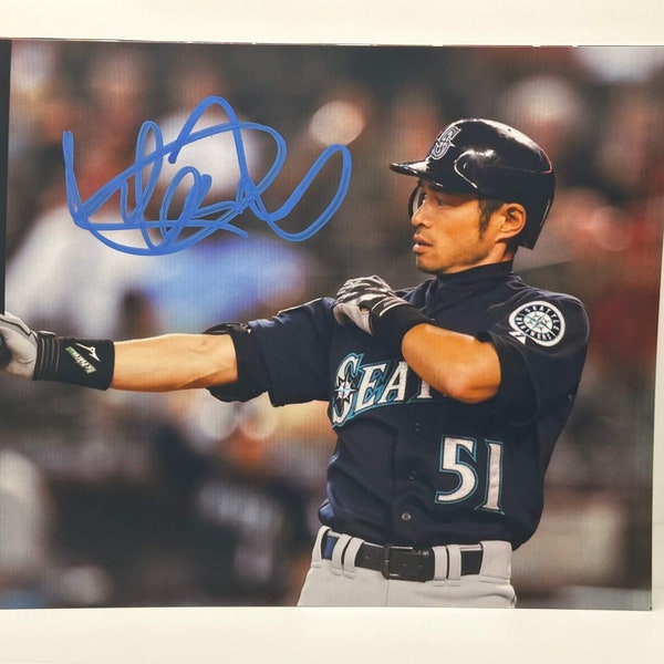 Ichiro Seattle Blue Signed Autographed Photo Authentic 8X10 COA
