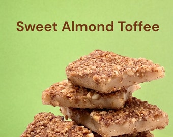 Sweet Almond Toffee - Amaretto Flavor - Homemade Toffee - Almond Toffee- Housewarming Gifts