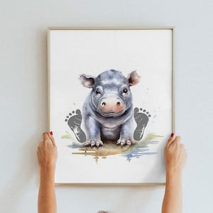 Baby’s first footprint, cute keepsake, nursery art, baby shower gift, first birthday, PDF file, instant digital download, free shipping
