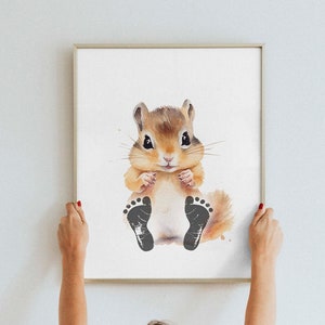 Baby’s first footprint, cute keepsake, nursery art, baby shower gift, first birthday, PDF file, instant digital download, free shipping
