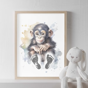 Baby’s first footprint, cute keepsake, nursery art, baby shower gift, first birthday, PDF file, instant digital download, free shipping