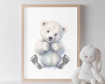 Baby Footprint Art, Nursery Keepsake Gift (PDF)