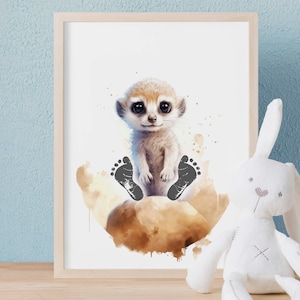 Der erste Fußabdruck des Babys, süßes Andenken, Kinderzimmer Kunst, Baby-Dusche-Geschenk, Geburtstag, PDF-Datei, sofortiger digitaler Download, kostenloser Versand