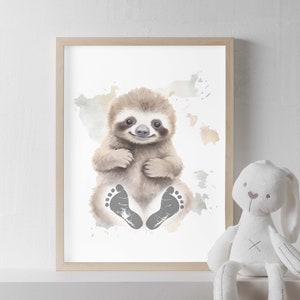 Der erste Fußabdruck des Babys, süßes Andenken, Kinderzimmer Kunst, Baby-Dusche-Geschenk, Geburtstag, PDF-Datei, sofortiger digitaler Download, kostenloser Versand