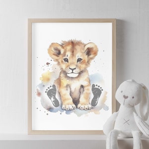 Baby’s first footprint, cute keepsake, nursery art, baby shower gift, first birthday, PDF file, instant digital download, free shipping