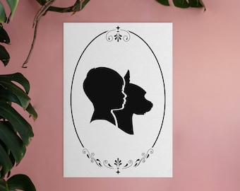 Disneyland-Stil eingebettet Porträt-Silhouetten 15 x 20 cm + druckbare digitale Kopie!