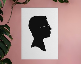 Cut Out Portrait Silhouette mit oder ohne Namen (Inklusive druckbare digitale Kopie!)