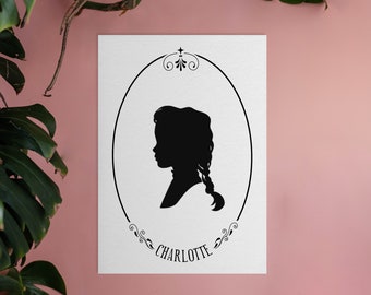 Benutzerdefinierte Silhouette Disneyland Style Cutout Portrait (einschließlich druckbarer digitaler Kopie!)