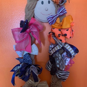Crafty Girl Hair Bow Holder, Wall Mounted Hair Accessory Organizer, Girls Bedroom Decor, Gift For Her