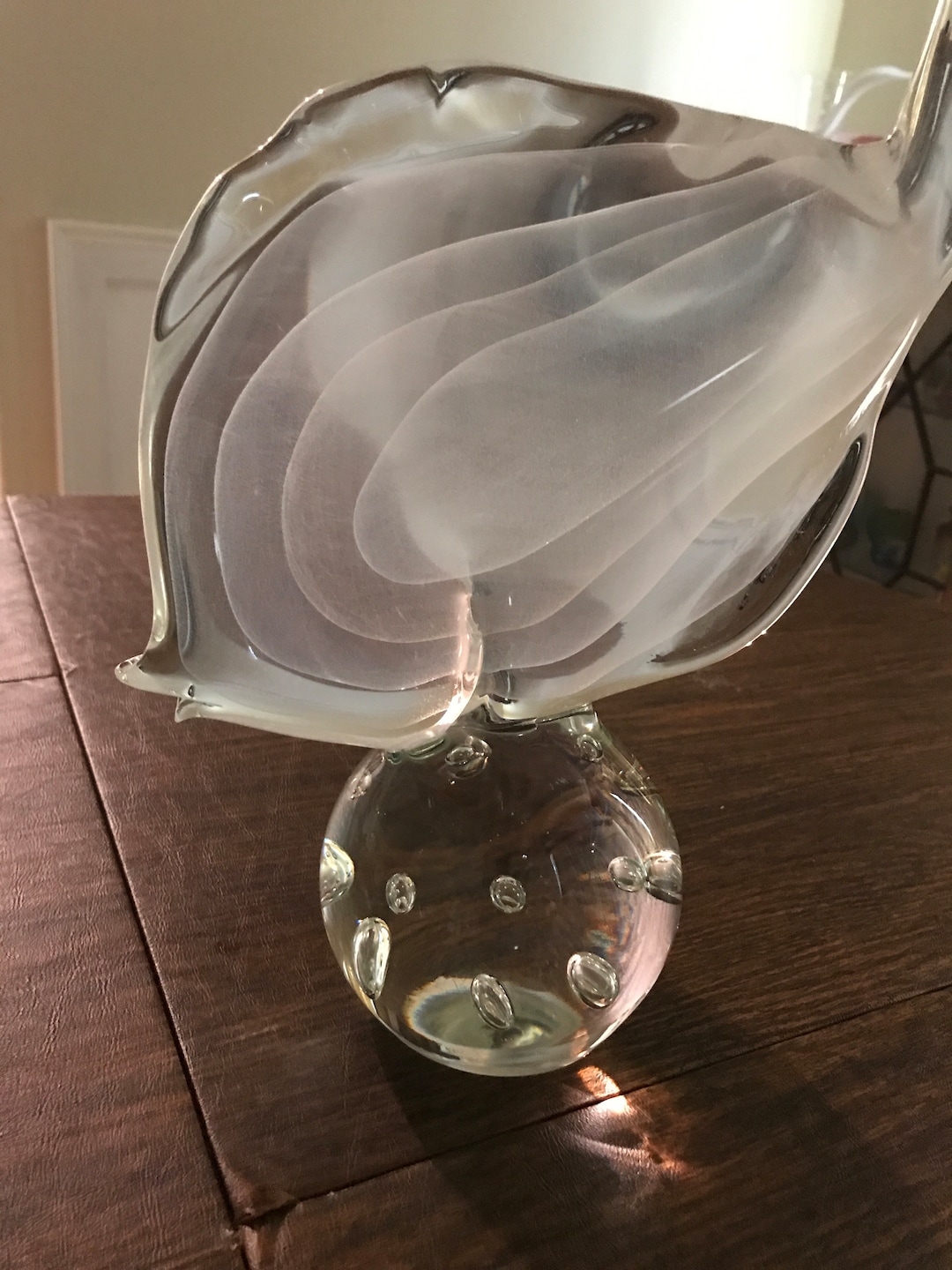 Signed Large Art Glass Fish Sculpture Etsy