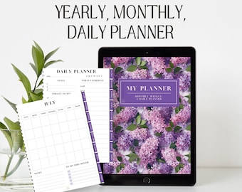 YEARLY DIGITAL PLANNER, Goodnotes Planner, iPad Planner, Undated Digital Planner, Digital Calendar, Digital Tablet Planner, Daily Planner