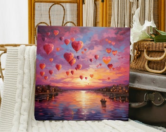Valentine Home Decor, Valentine Gift, Wall Decor, Valentine Hearts Canvas Painting Print, Valentines Day, Valentines Day Gift for Her