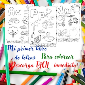 Libro de colorear letras números formas 1-3 años: Primer Libro para  Colorear para Niños de 1 Año a 3 Años | Libro Infantil para Colorear |  Libro de