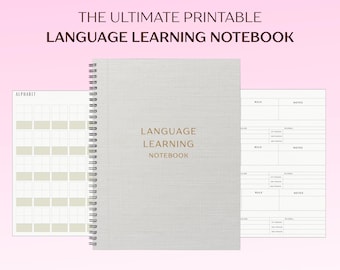 Language Learning Notebook Printable: Grammar, Vocab & Verb Study (PDF)