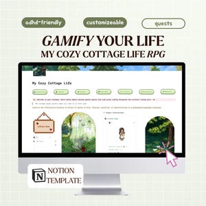 Notion Life Planner : Modèle tout-en-un de jeu de rôle ludique (Téléchargement numérique)