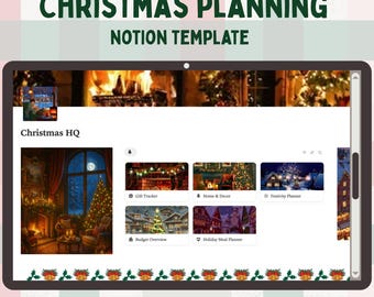 Eenvoudige, gezellige plannersjabloon voor kerst: digitale kerstopberger