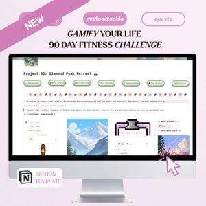 Digitale fitnessplanner: gamified notion-sjabloon om dat meisje te worden