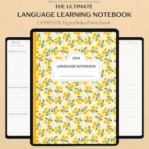 The Ultimate Digital Language Learning Notebook | Complete Hyperlinked Language Notebook