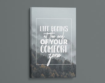 Life Begins At The End Of Comfort Canvas Wall Art